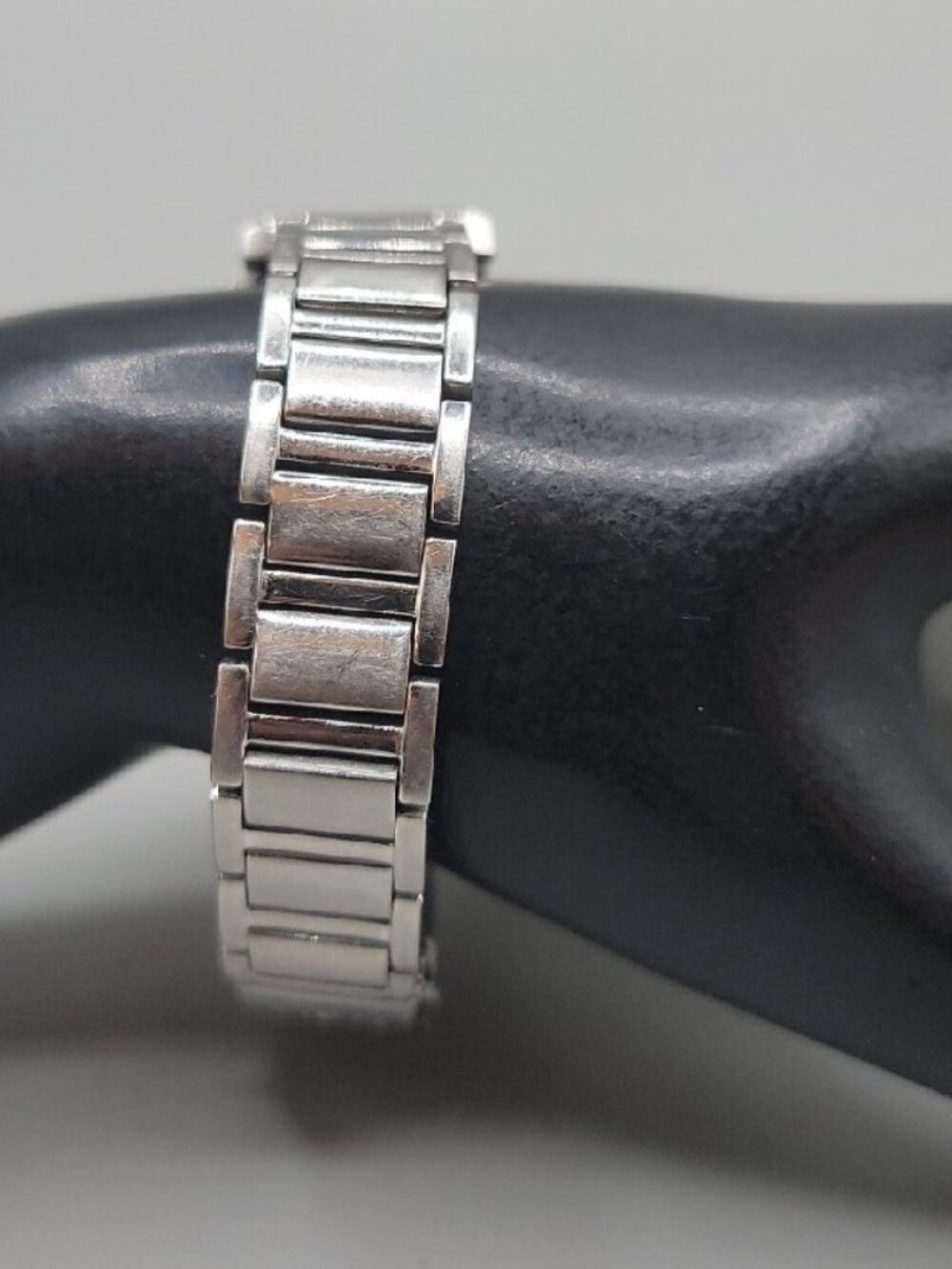 Vintage Pulsar Ladies Watch 1N00 X265 Silvertone Rectangle Link Band Rhinestones - Picture 7 of 14